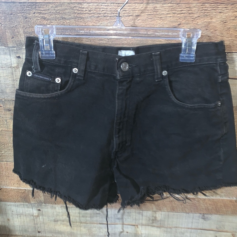 Calvin Klein Black Denim Cutoff Shorts Woman’s 30